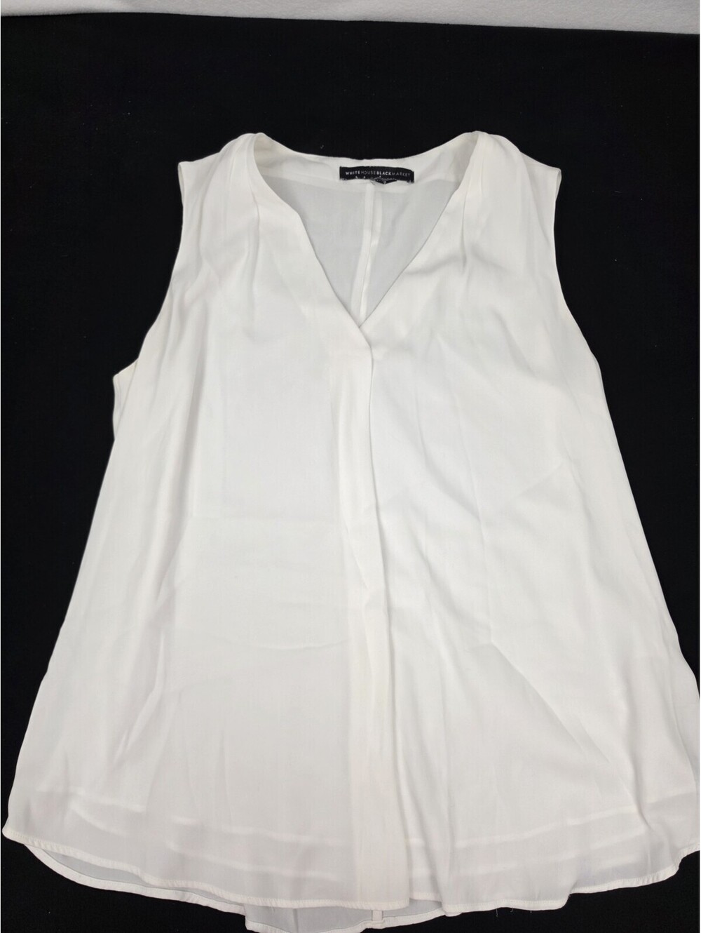 White House Black Market Womens White Sleeveless Flowy Tank Top Size 4